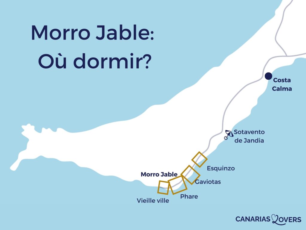 carte meilleure zone ou sejourner Morro Jable zone Fuerteventura