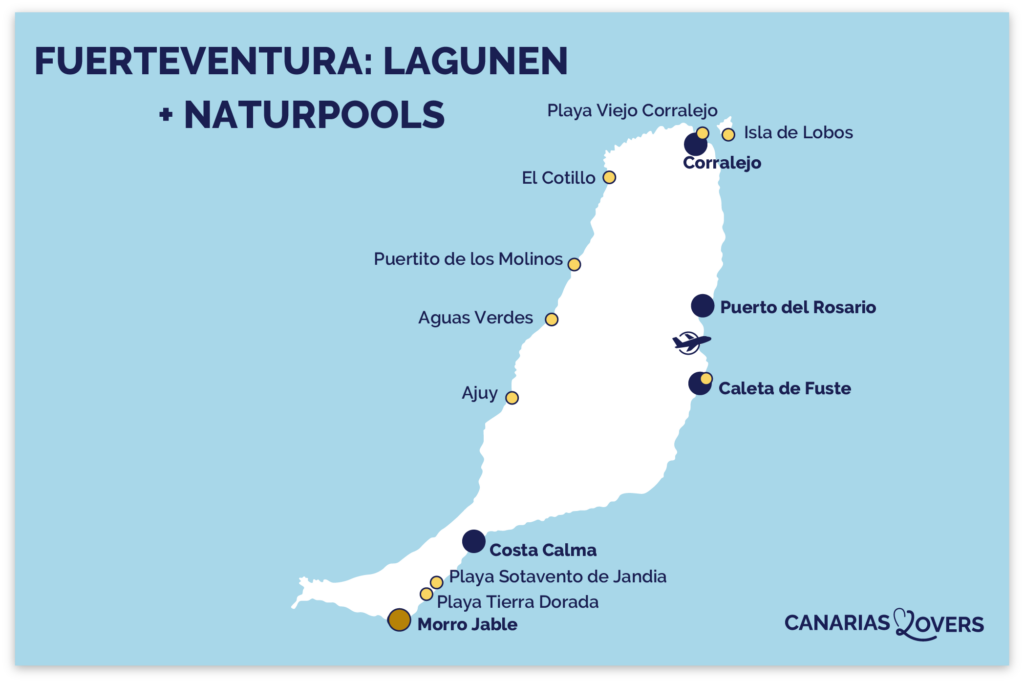 Karte Naturschwimmbäder Fuerteventura Lagunen