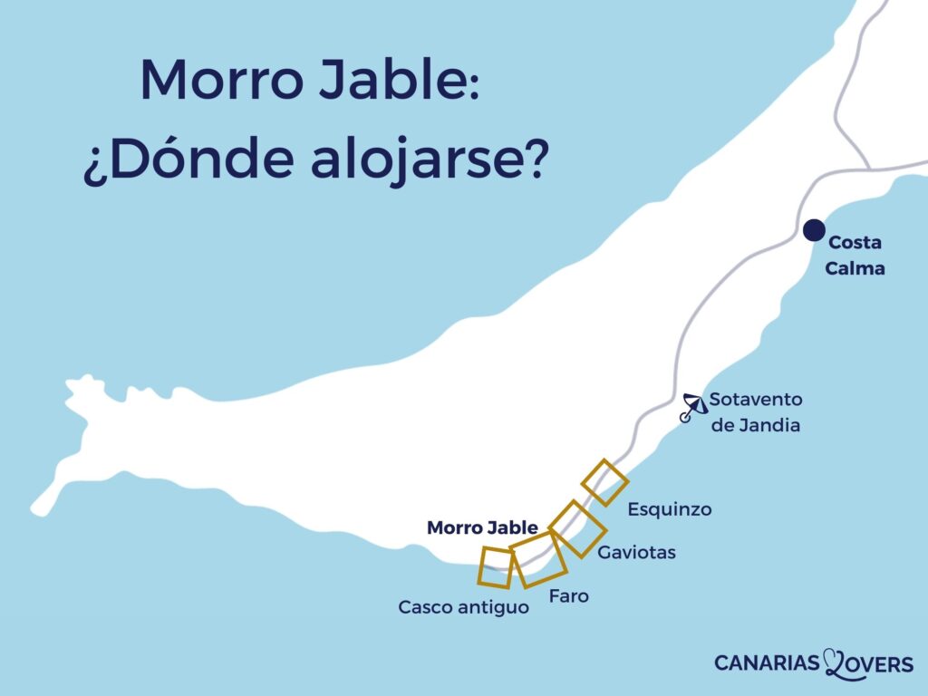 mapa mejor lugar para alojarse Morro Jable zona Fuerteventura