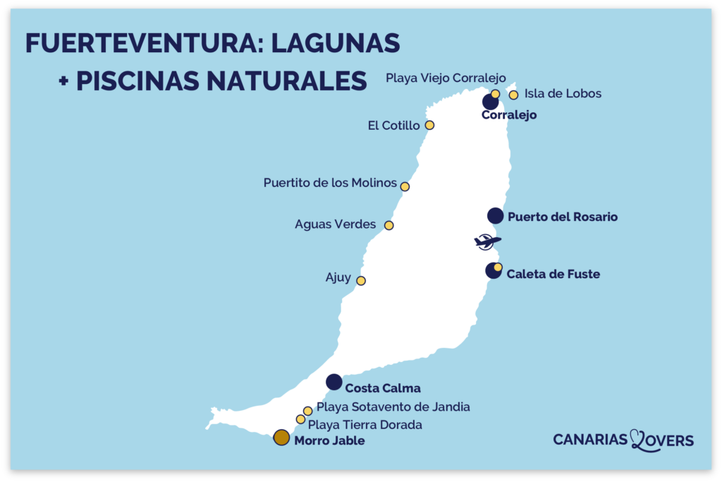 mapa piscinas naturales lagunas de Fuerteventura