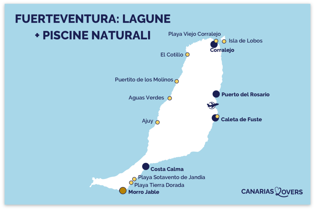mappa piscine naturali lagune di Fuerteventura