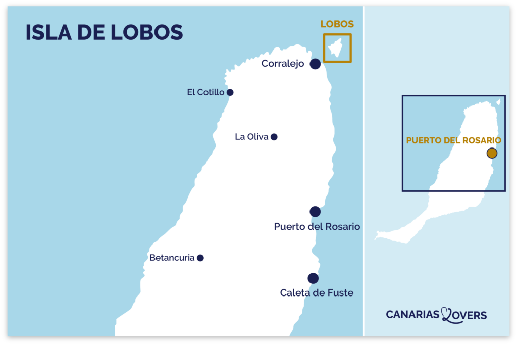 Kaart Eiland Lobos Fuerteventura
