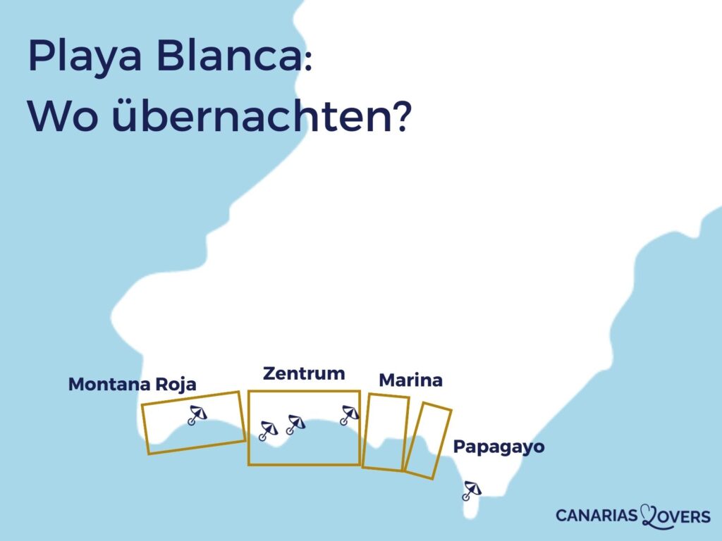 Karte der besten Gegenden in Playa Blanca zum Übernachten