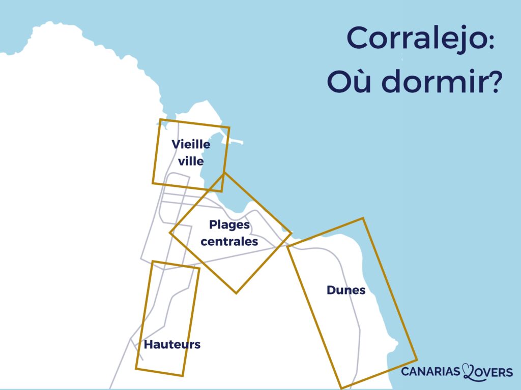 carte meilleure zone ou sejourner Corralejo zone Fuerteventura
