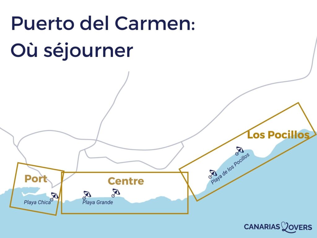 carte meilleure zone ou sejourner Puerto del Carmen Lanzarote