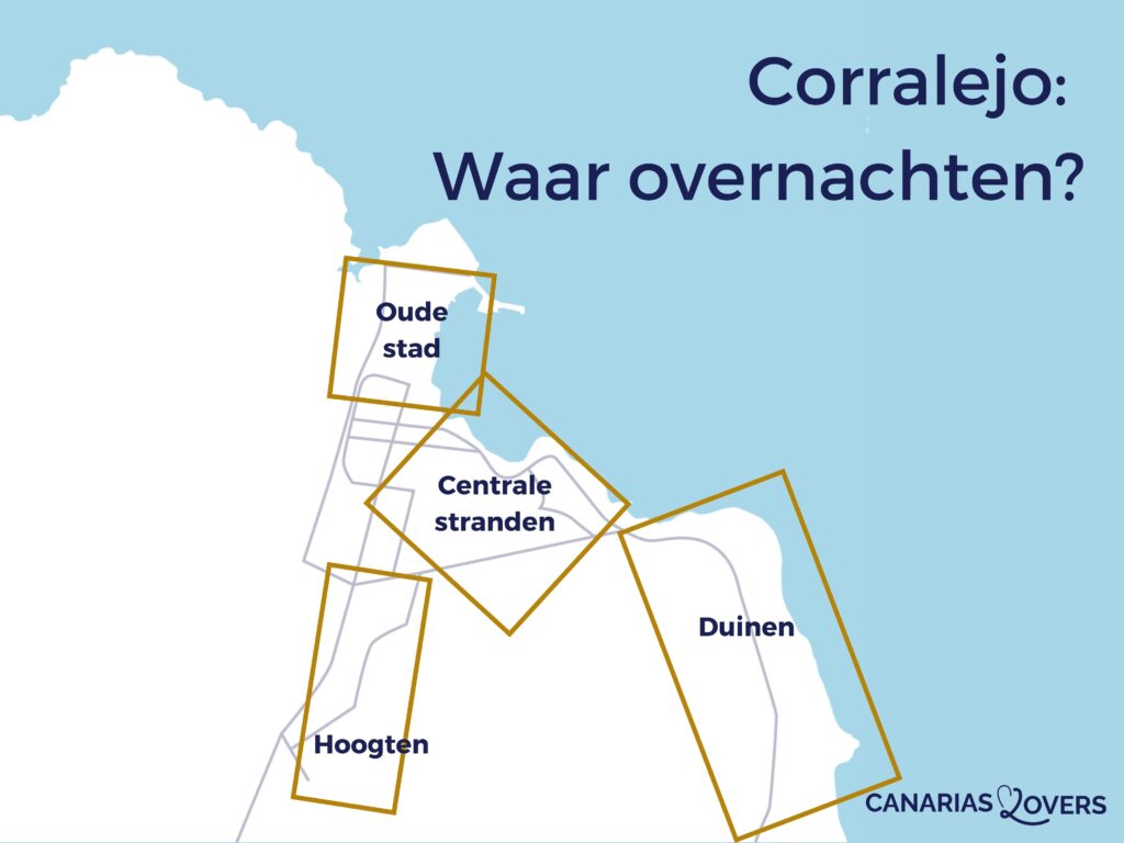 kaart beste verblijfplaats Corralejo zone Fuerteventura