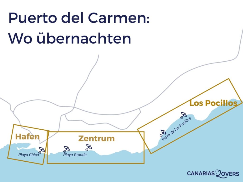 Karte beste Gegend für einen Aufenthalt Puerto del Carmen Lanzarote