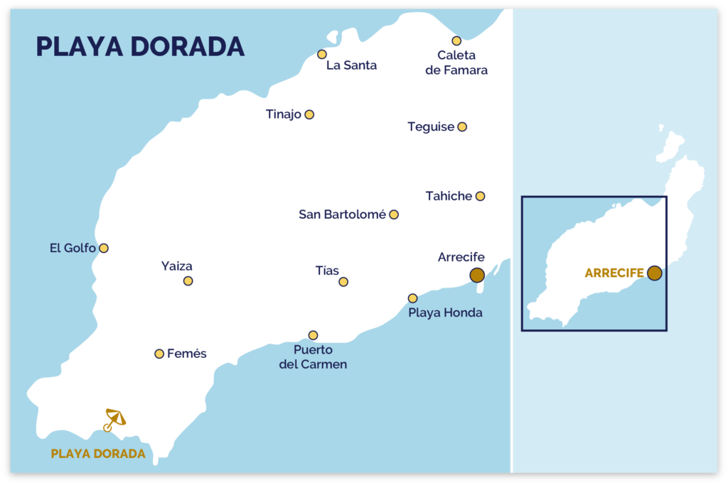 Découvrez la Playa Dorada sur l'île de Lanzarote!
