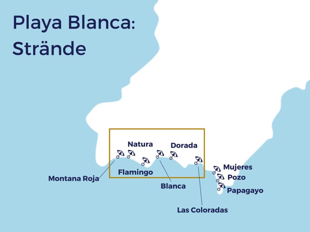 Karte besten Strände Playa Blanca Lanzarote