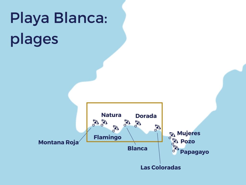 carte meilleures plages Playa Blanca Lanzarote