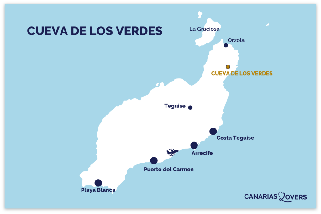Cueva de los Verdes Lanzarote map