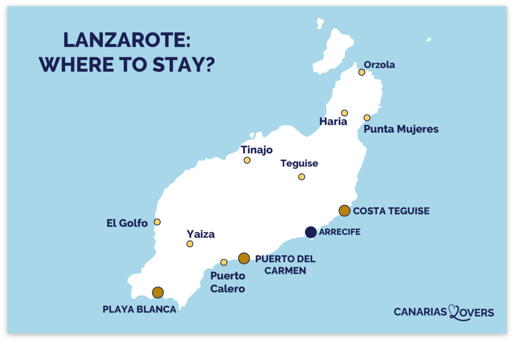 Map lanzarote where to stay best cities