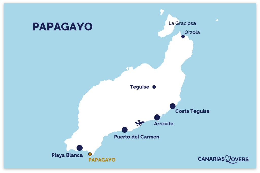 playa papagayo kaart
