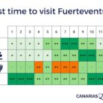 Bedste rejsetidspunkt for fuerteventura infographics
