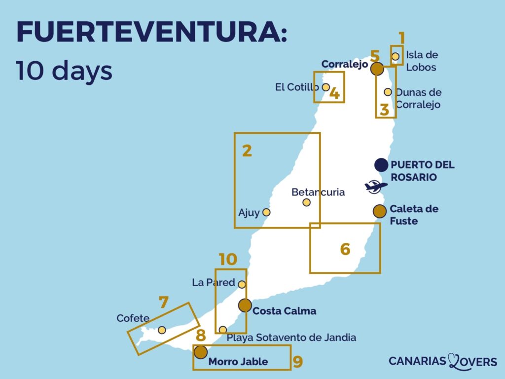 Fuerteventura 10-dages kort med rejseplan