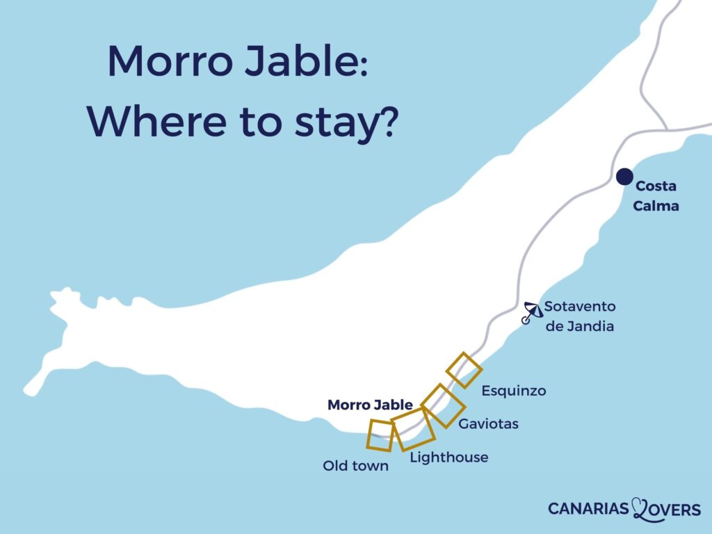 kort over det bedste sted at bo Morro Jable zone Fuerteventura