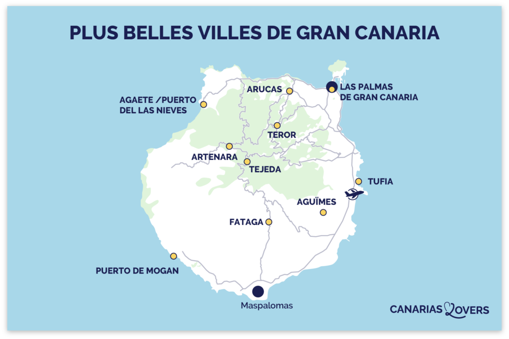 carte plus belles villes Gran Canaria