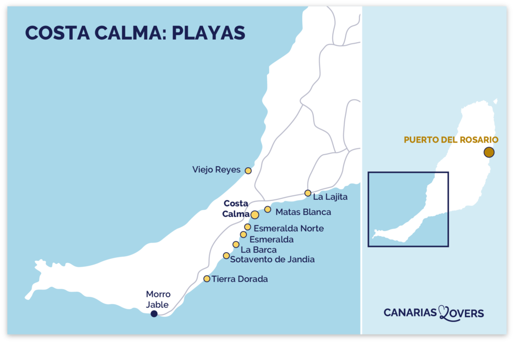 karta stränder Costa Calma fuerteventura