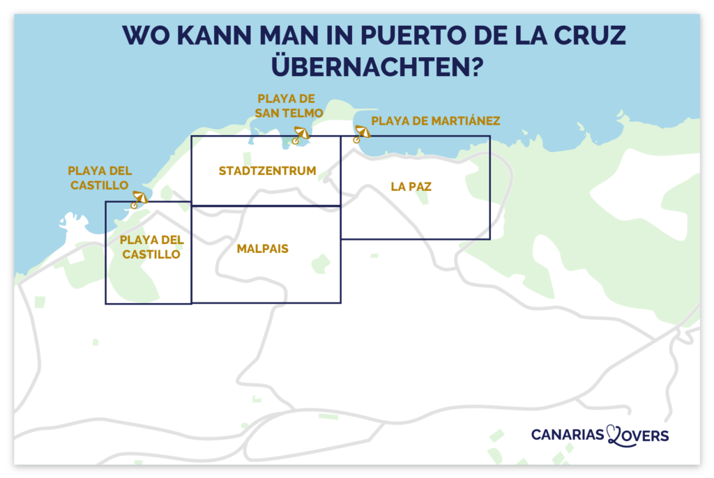 Karte der besten Wohngegenden in Puerto de la Cruz (Teneriffa)