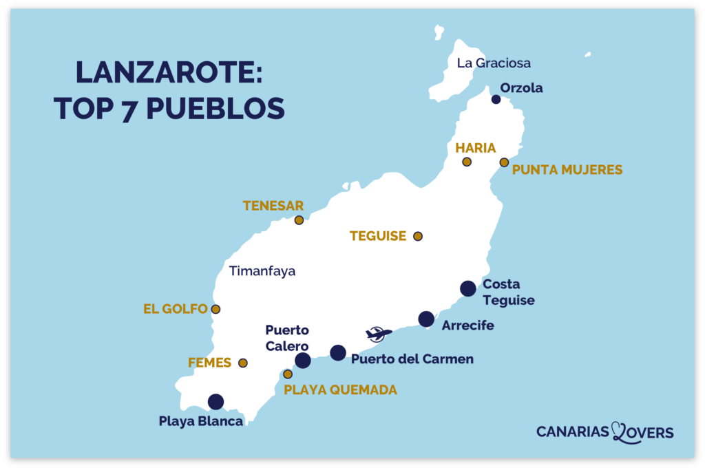 carte villages lanzarote villes